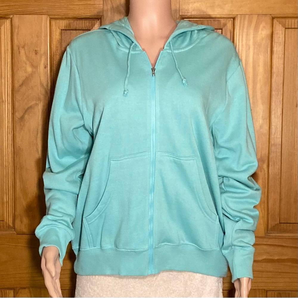 NWOT Blair Vintage 90s Jacket Hooded Hoodie Full Zip Coat Green Size L Large